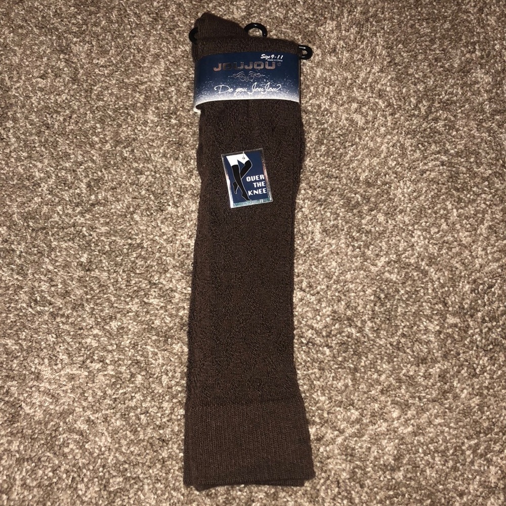 Brand new brown over the knee socks